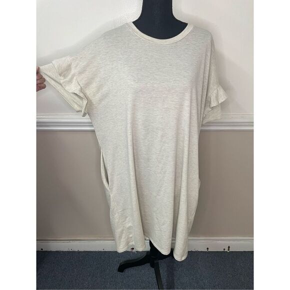 E. Luna T-shirt Dress with Ruffle Sleeve Size Large - Picture 1 of 9